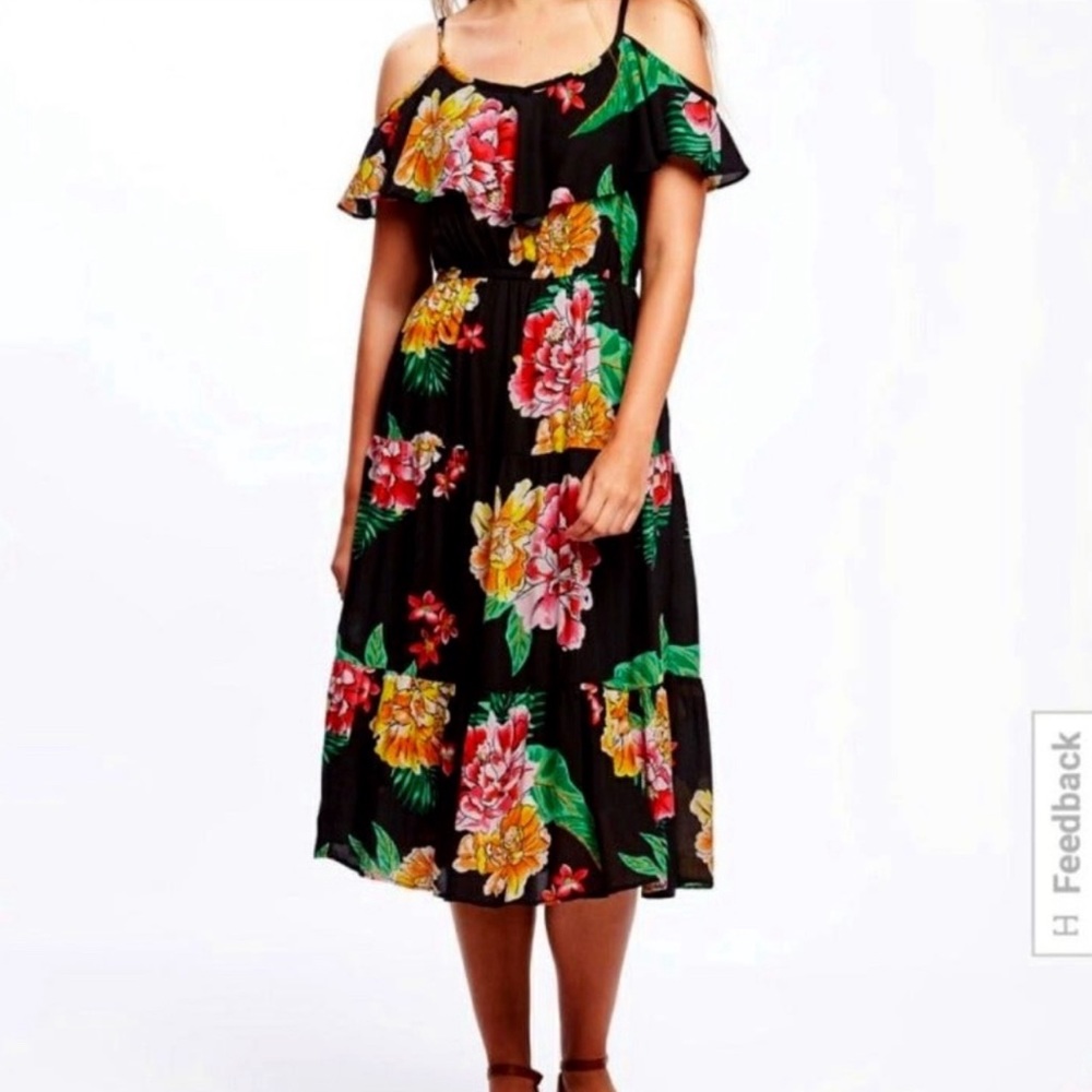 Old Navy Black Floral Dress